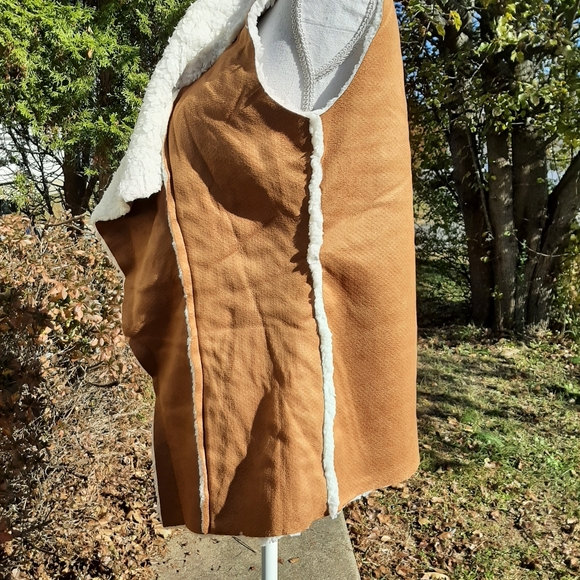 LAST 1! Khaki Sherpa Faux Suede Vest - Picture 8 of 12